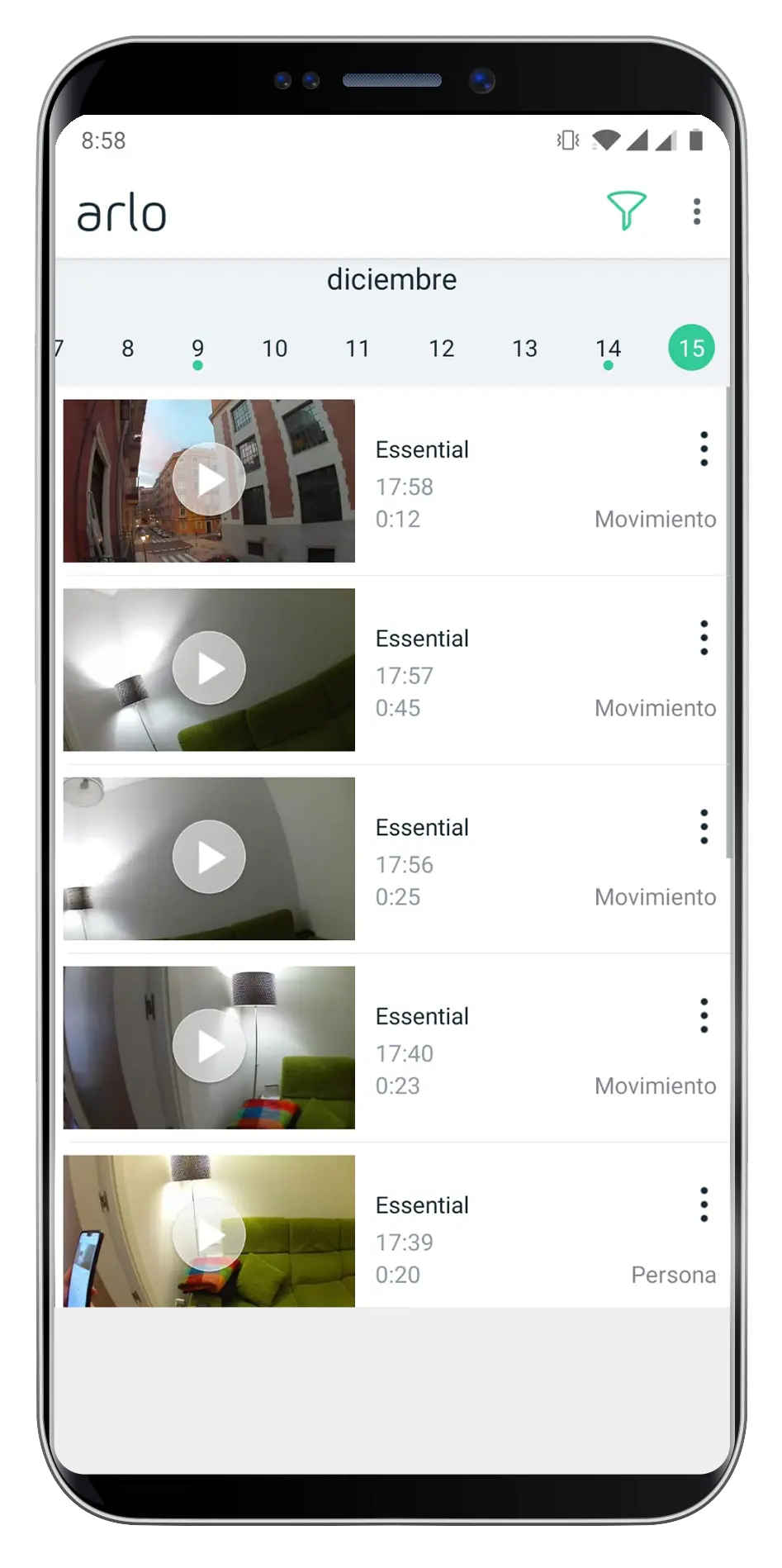 videos guardados de diciembre